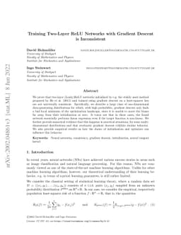 Training Two-Layer ReLU Networks with Gradient Descent is Inconsistent