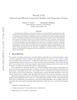 Beyond UCB: Optimal and Efficient Contextual Bandits with Regression
  Oracles