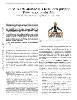 GRASPA 1.0: GRASPA is a Robot Arm graSping Performance benchmArk