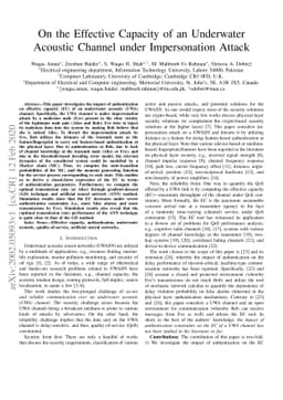 On the Effective Capacity of an Underwater Acoustic Channel under
  Impersonation Attack