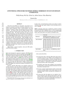 Attentional Speech Recognition Models Misbehave on Out-of-domain
  Utterances