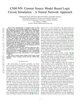 CSM-NN: Current Source Model Based Logic Circuit Simulation -- A Neural
  Network Approach