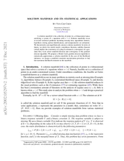 Solution manifold and Its Statistical Applications