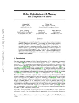 Online Optimization with Memory and Competitive Control