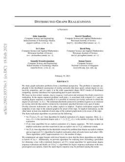 Distributed Graph Realizations
