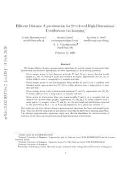 Efficient Distance Approximation for Structured High-Dimensional
  Distributions via Learning