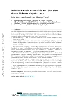 Ressource Efficient Stabilization for Local Tasks despite Unknown
  Capacity Links