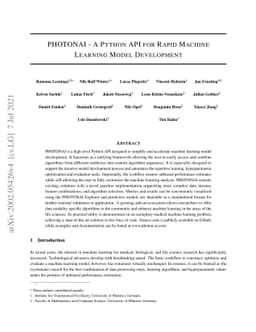 PHOTONAI -- A Python API for Rapid Machine Learning Model Development