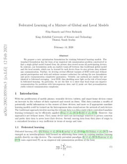 Federated Learning of a Mixture of Global and Local Models