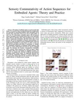 On the Sensory Commutativity of Action Sequences for Embodied Agents
