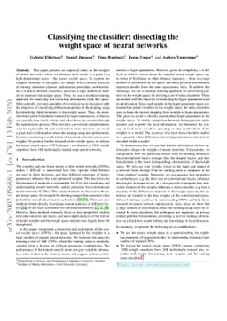 Classifying the classifier: dissecting the weight space of neural
  networks