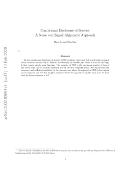 Conditional Disclosure of Secrets: A Noise and Signal Alignment Approach