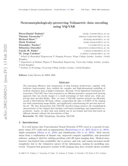 Neuromorphologicaly-preserving Volumetric data encoding using VQ-VAE