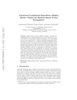 Variational Conditional Dependence Hidden Markov Models for
  Skeleton-Based Action Recognition