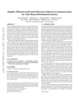 Hoplite: Efficient and Fault-Tolerant Collective Communication for
  Task-Based Distributed Systems