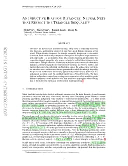 An Inductive Bias for Distances: Neural Nets that Respect the Triangle
  Inequality
