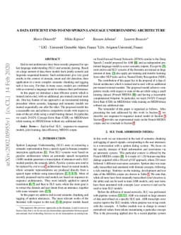 A Data Efficient End-To-End Spoken Language Understanding Architecture