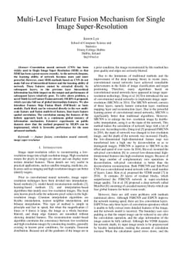 Multi-Level Feature Fusion Mechanism for Single Image Super-Resolution