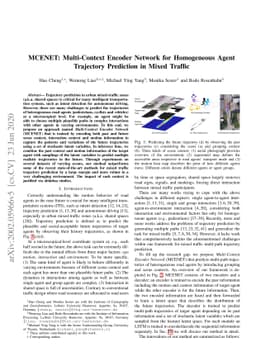 MCENET: Multi-Context Encoder Network for Homogeneous Agent Trajectory
  Prediction in Mixed Traffic