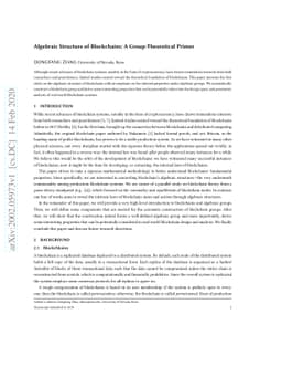 Algebraic Structure of Blockchains: A Group-Theoretical Primer