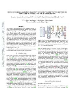 Sound Event Localization based on Sound Intensity Vector Refined By
  DNN-Based Denoising and Source Separation