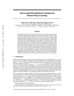 Adversarial Distributional Training for Robust Deep Learning
