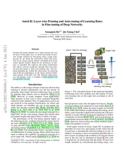 AutoLR: Layer-wise Pruning and Auto-tuning of Learning Rates in
  Fine-tuning of Deep Networks