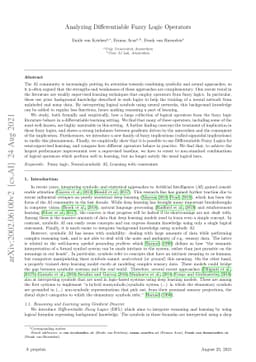 Analyzing Differentiable Fuzzy Logic Operators