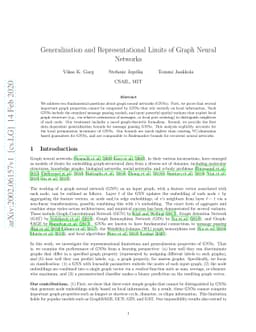 Generalization and Representational Limits of Graph Neural Networks