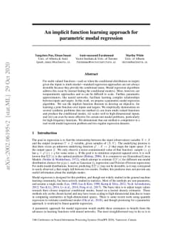 An implicit function learning approach for parametric modal regression