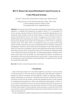 BLCS: Brain-Like based Distributed Control Security in Cyber Physical
  Systems