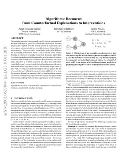 Algorithmic Recourse: from Counterfactual Explanations to Interventions