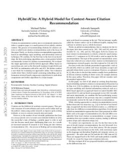 HybridCite: A Hybrid Model for Context-Aware Citation Recommendation