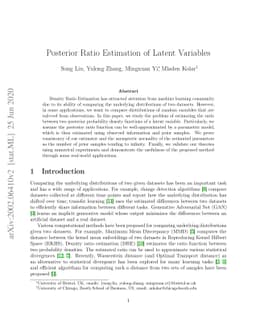 Posterior Ratio Estimation of Latent Variables