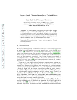 Supervised Phrase-boundary Embeddings