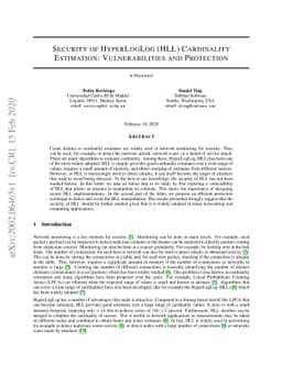 Security of HyperLogLog (HLL) Cardinality Estimation: Vulnerabilities
  and Protection