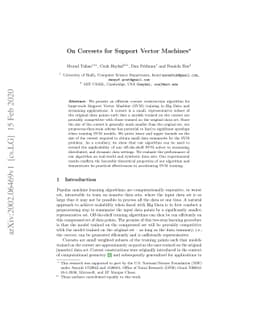 On Coresets for Support Vector Machines