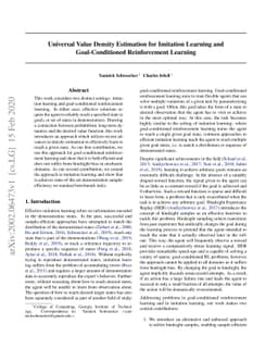 Universal Value Density Estimation for Imitation Learning and
  Goal-Conditioned Reinforcement Learning