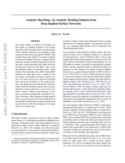 Analytic Marching: An Analytic Meshing Solution from Deep Implicit
  Surface Networks