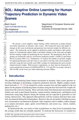 AOL: Adaptive Online Learning for Human Trajectory Prediction in Dynamic
  Video Scenes