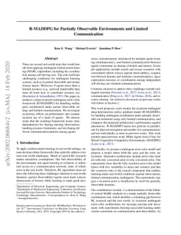 R-MADDPG for Partially Observable Environments and Limited Communication