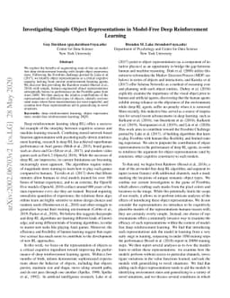 Investigating Simple Object Representations in Model-Free Deep
  Reinforcement Learning