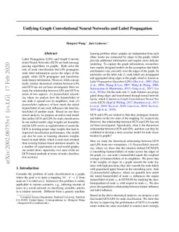 Unifying Graph Convolutional Neural Networks and Label Propagation