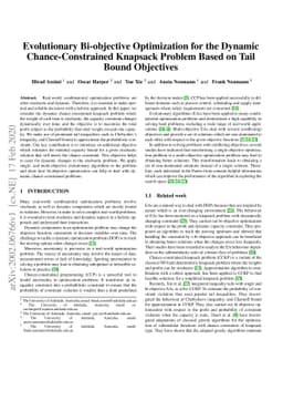 Evolutionary Bi-objective Optimization for the Dynamic
  Chance-Constrained Knapsack Problem Based on Tail Bound Objectives