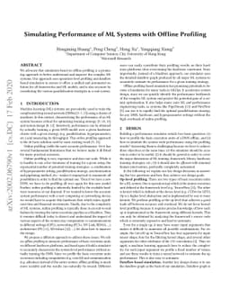 Simulating Performance of ML Systems with Offline Profiling