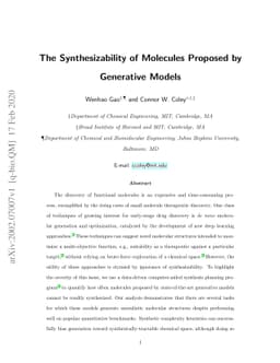 The Synthesizability of Molecules Proposed by Generative Models