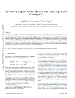 Distributed Adaptive Newton Methods with Global Superlinear Convergence