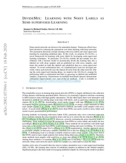 DivideMix: Learning with Noisy Labels as Semi-supervised Learning