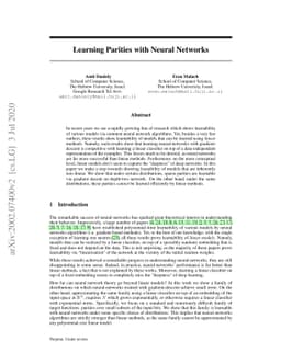 Learning Parities with Neural Networks