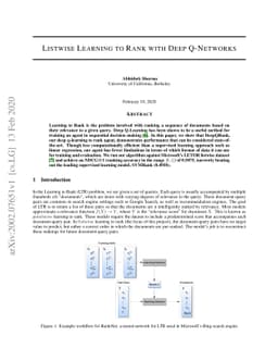Listwise Learning to Rank with Deep Q-Networks